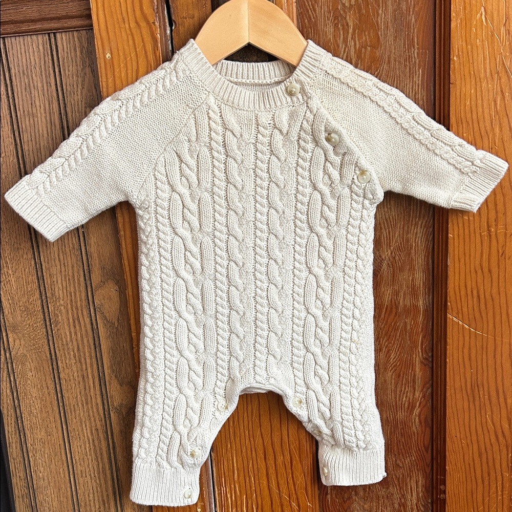 Baby Gap Cream Cable Knit Baby One Piece